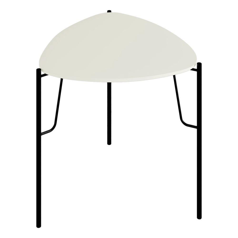 Mesa Lateral Para Sala De Estar Baixa Pés Industrial Preto Alef I03 Luna - Lyam Decor - 1
