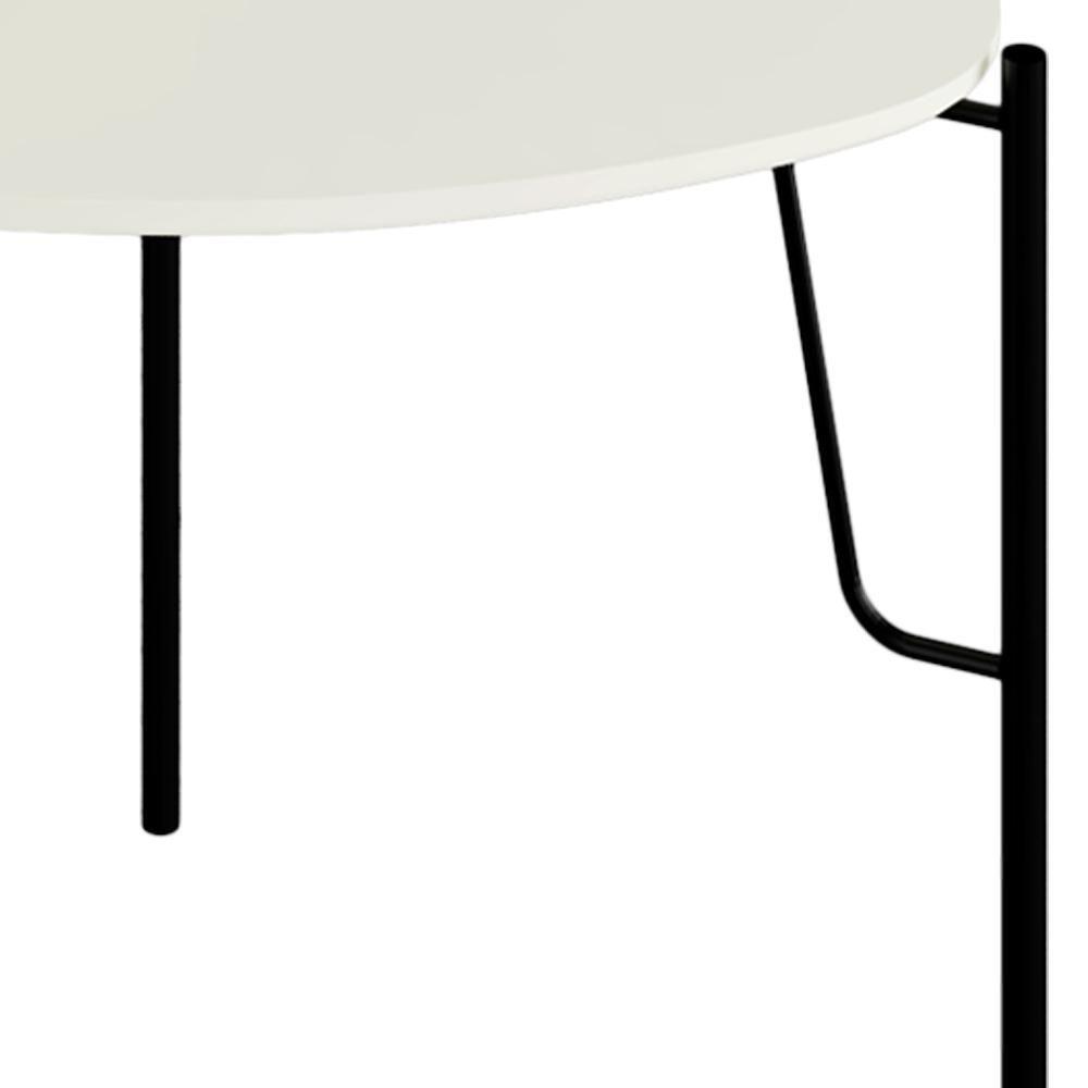 Mesa Lateral Para Sala De Estar Baixa Pés Industrial Preto Alef I03 Luna - Lyam Decor - 5