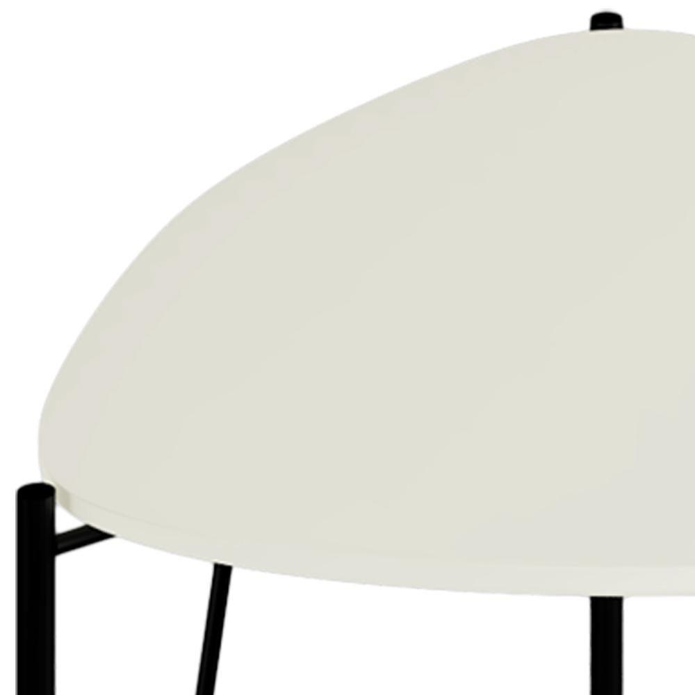 Mesa Lateral Para Sala De Estar Baixa Pés Industrial Preto Alef I03 Luna - Lyam Decor - 6