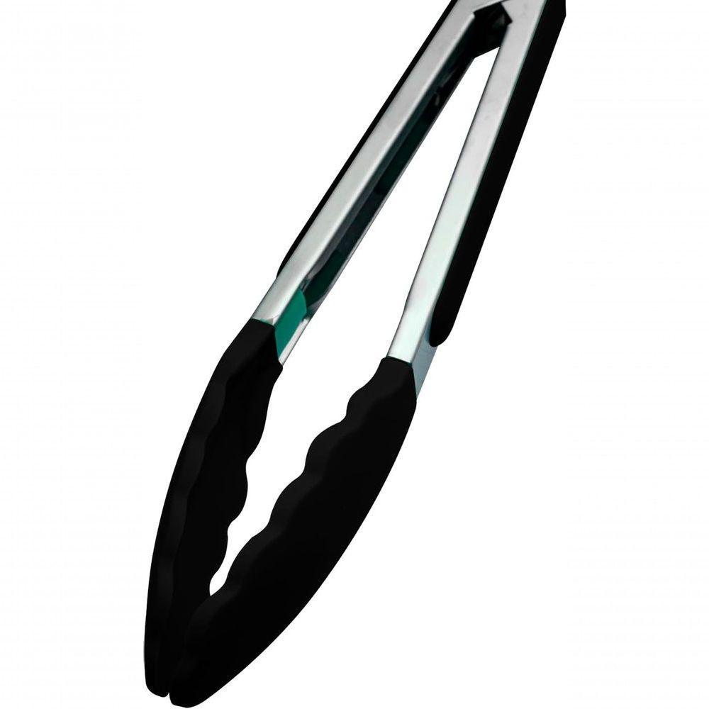 Kit 12 Utensílios De Cozinha Em Silicone E Cabo De Madeira - Preto - 2