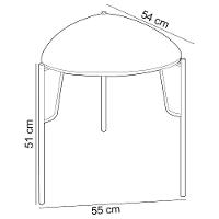 Mesa Lateral Para Sala De Estar Baixa Pés Industrial Dourado Alef I03 Musgo - Lyam Decor - 3