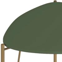 Mesa Lateral Para Sala De Estar Baixa Pés Industrial Dourado Alef I03 Musgo - Lyam Decor