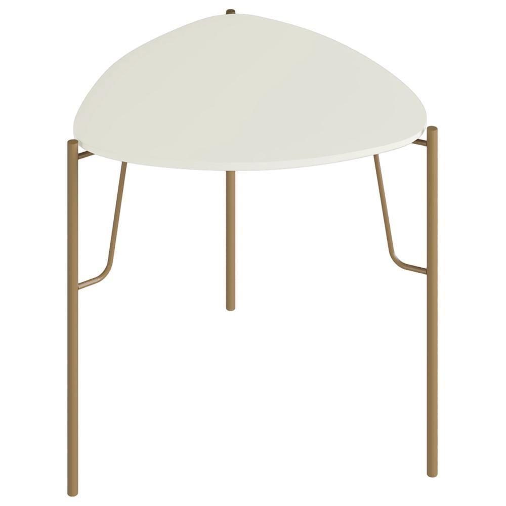 Mesa Lateral Para Sala De Estar Baixa Pés Industrial Dourado Alef I03 Luna - Lyam Decor - 1