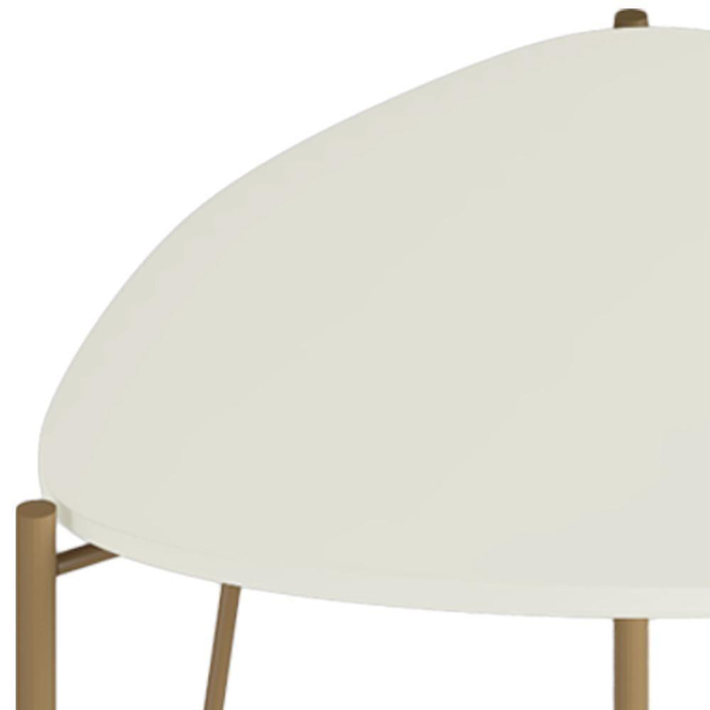 Mesa Lateral Para Sala De Estar Baixa Pés Industrial Dourado Alef I03 Luna - Lyam Decor - 6