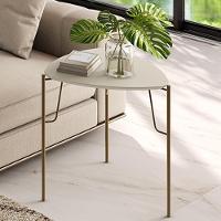 Mesa Lateral Para Sala De Estar Baixa Pés Industrial Dourado Alef I03 Luna - Lyam Decor - 2