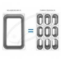 Kit 14 Cubas Gastronomica Rechaud Inox 1-9x100mm Brasinox