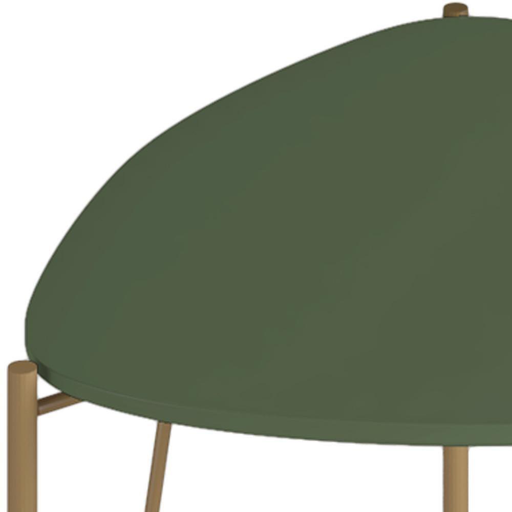 Mesa Lateral Para Sala De Estar Alta Pés Industrial Dourado Alef I03 Musgo - Lyam Decor - 5