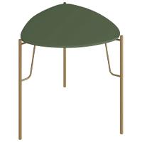 Mesa Lateral Para Sala De Estar Alta Pés Industrial Dourado Alef I03 Musgo - Lyam Decor - 1