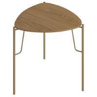 Mesa Lateral Para Sala De Estar Alta Pés Industrial Dourado Alef I03 Louro - Lyam Decor - 1