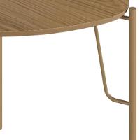 Mesa Lateral Para Sala De Estar Alta Pés Industrial Dourado Alef I03 Louro - Lyam Decor - 5