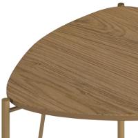 Mesa Lateral Para Sala De Estar Alta Pés Industrial Dourado Alef I03 Louro - Lyam Decor - 6