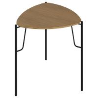 Mesa Lateral Para Sala De Estar Alta Pés Industrial Preto Alef I03 Louro - Lyam Decor - 1