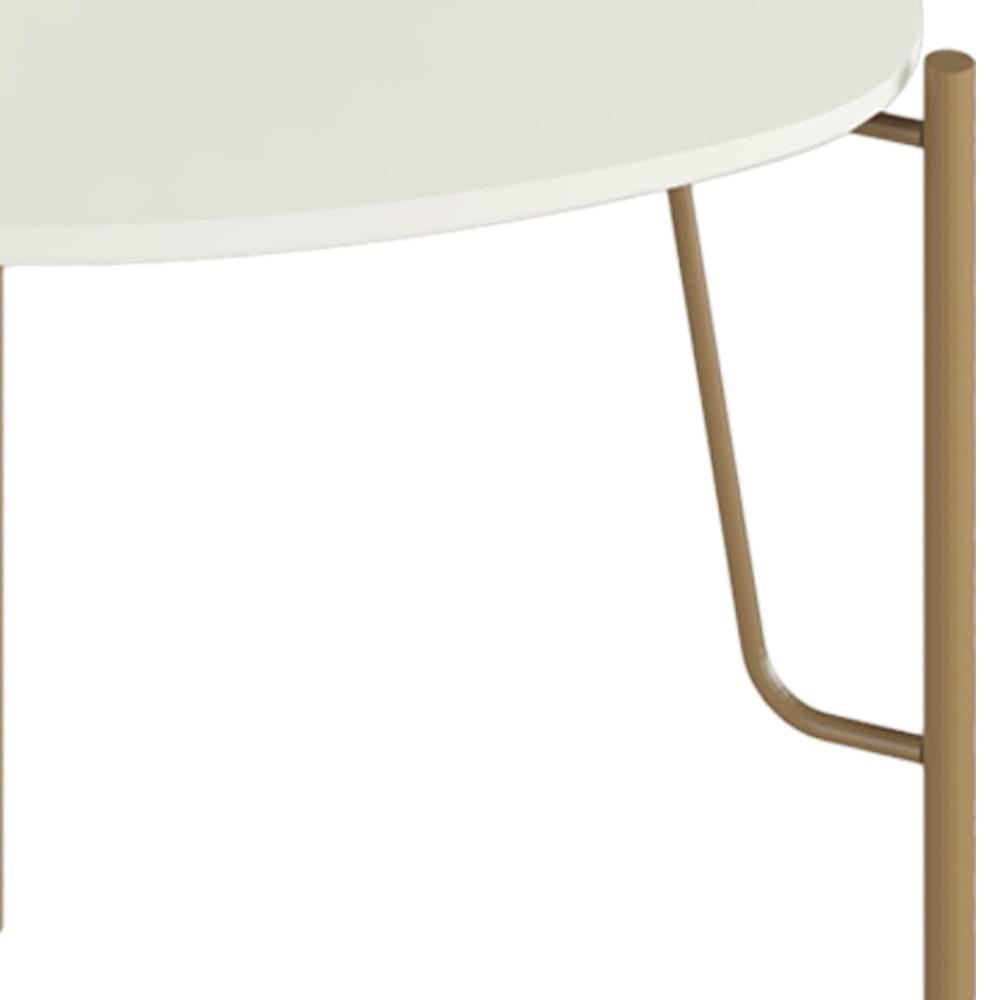 Mesa Lateral Para Sala De Estar Alta Pés Industrial Dourado Alef I03 Luna - Lyam Decor - 5