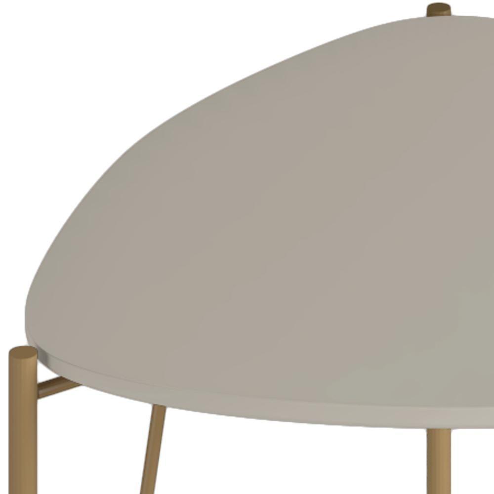 Mesa Lateral Para Sala De Estar Alta Pés Industrial Dourado Alef I03 Grigio - Lyam Decor - 5