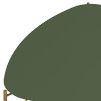 Mesa De Centro Para Sala De Estar Baixa Pés Industrial Dourado Alef I03 Musgo - Lyam Decor