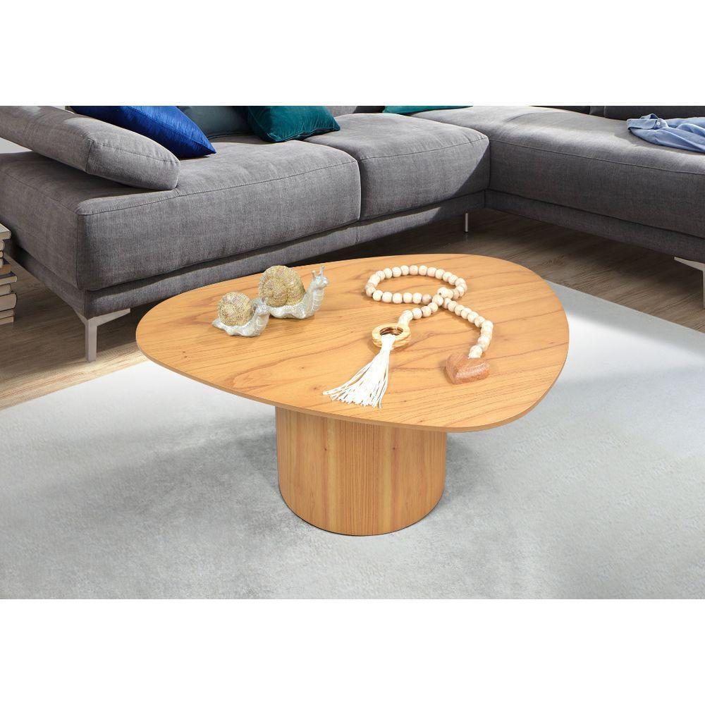 Mesa De Centro Treviso Com Base Redonda Amêndoa - 1