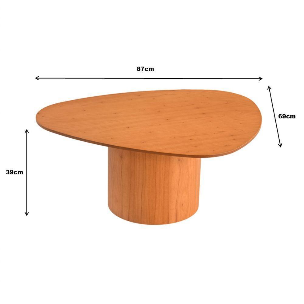 Mesa De Centro Treviso Com Base Redonda Amêndoa - 3