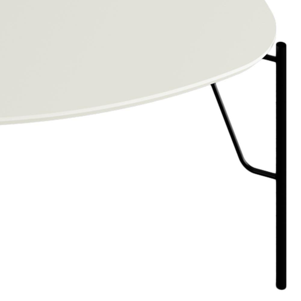 Mesa De Centro Para Sala De Estar Baixa Pés Industrial Preto Alef I03 Luna - Lyam Decor - 6