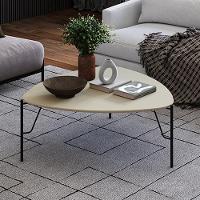 Mesa De Centro Para Sala De Estar Baixa Pés Industrial Preto Alef I03 Luna - Lyam Decor - 2