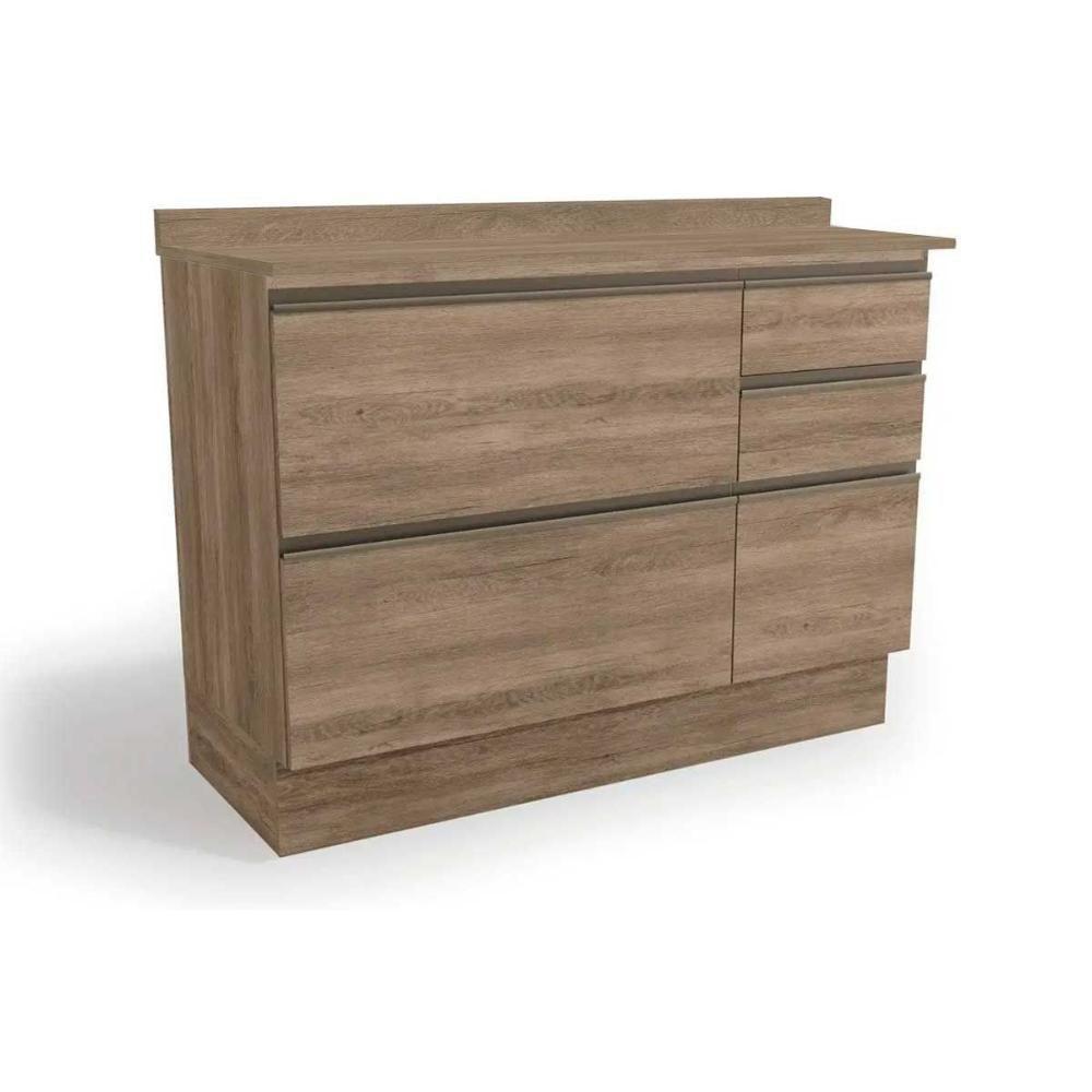 Gabinete P- Pia Cozinha Balcão C- Tampo Maxxi G746 C- 1 Porta E 4 Gavetas 120cm Nogal-nogal - Kappesberg - 1