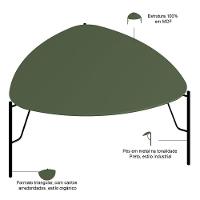 Mesa De Centro Para Sala De Estar Alta Pés Industrial Preto Alef I03 Musgo - Lyam Decor - 2