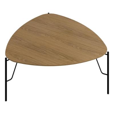 Mesa De Centro Para Sala De Estar Alta Pés Industrial Preto Alef I03 Louro - Lyam Decor