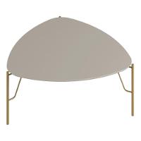 Mesa De Centro Para Sala De Estar Baixa Pés Industrial Dourado Alef I03 Grigio - Lyam Decor - 1
