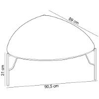 Mesa De Centro Para Sala De Estar Baixa Pés Industrial Dourado Alef I03 Grigio - Lyam Decor