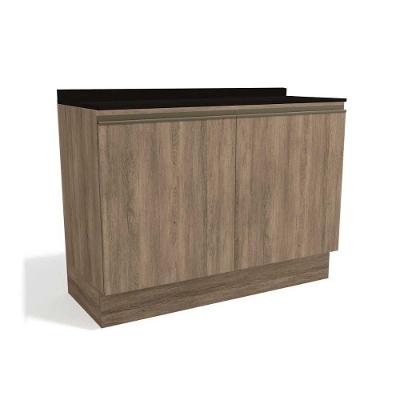 Gabinete P- Pia Cozinha Balcão C- Tampo Maxxi G745 C- 2 Portas 120cm Nogal-preto - Kappesberg