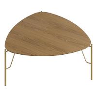 Mesa De Centro Para Sala De Estar Baixa Pés Industrial Dourado Alef I03 Louro - Lyam Decor - 1