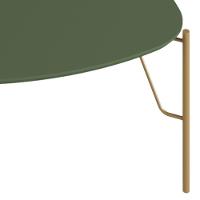 Mesa De Centro Para Sala De Estar Alta Pés Industrial Dourado Alef I03 Musgo - Lyam Decor - 5