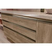 Gabinete P- Pia Cozinha Balcão C- Tampo Maxxi G746 C- 1 Porta E 4 Gavetas 120cm Nogal-preto Brilho - Kappesberg