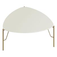 Mesa De Centro Para Sala De Estar Alta Pés Industrial Dourado Alef I03 Luna - Lyam Decor - 1