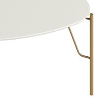 Mesa De Centro Para Sala De Estar Alta Pés Industrial Dourado Alef I03 Luna - Lyam Decor - 6