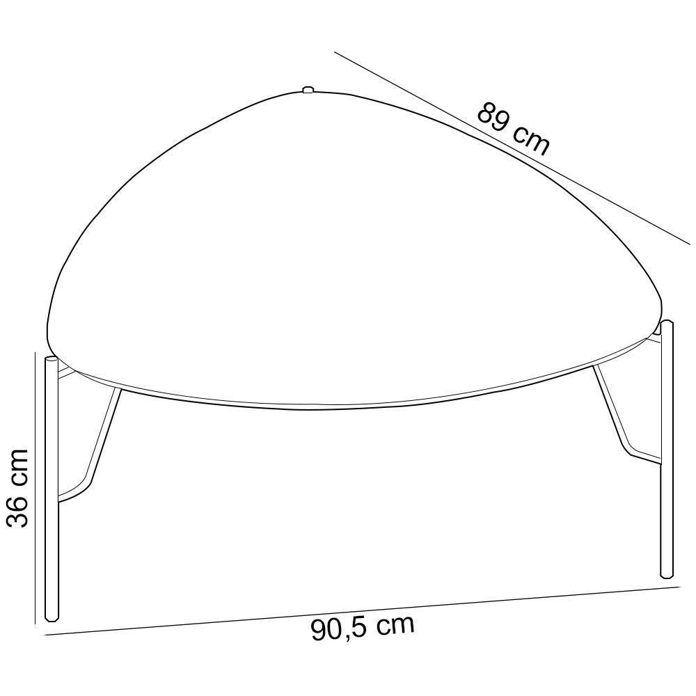 Mesa De Centro Para Sala De Estar Alta Pés Industrial Preto Alef I03 Luna - Lyam Decor - 4
