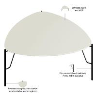 Mesa De Centro Para Sala De Estar Alta Pés Industrial Preto Alef I03 Luna - Lyam Decor - 3