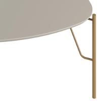 Mesa De Centro Para Sala De Estar Alta Pés Industrial Dourado Alef I03 Grigio - Lyam Decor - 6