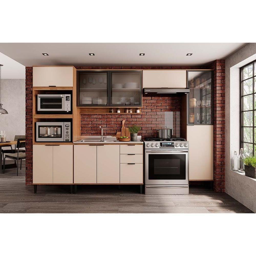 Gabinete P- Pia Cozinha Balcão Alpha 2506 3 Portas E 2 Gavetas S-tampo 120cm Branco - Carraro - 4