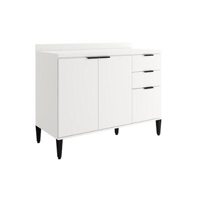 Gabinete P- Pia Cozinha Balcão Alpha 2506 3 Portas E 2 Gavetas S-tampo 120cm Branco - Carraro