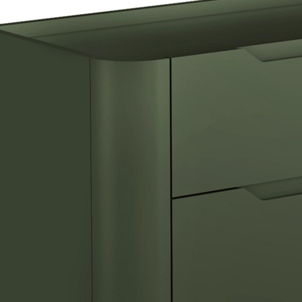 Mesa De Cabeceira Orgânica 3 Gavetas Pés Industrial Dourado Bliss I03 Musgo - Lyam Decor - 5