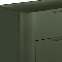 Mesa De Cabeceira Orgânica 3 Gavetas Pés Industrial Dourado Bliss I03 Musgo - Lyam Decor - 5