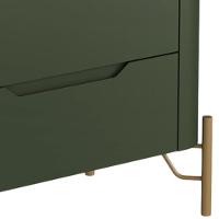 Mesa De Cabeceira Orgânica 3 Gavetas Pés Industrial Dourado Bliss I03 Musgo - Lyam Decor - 6