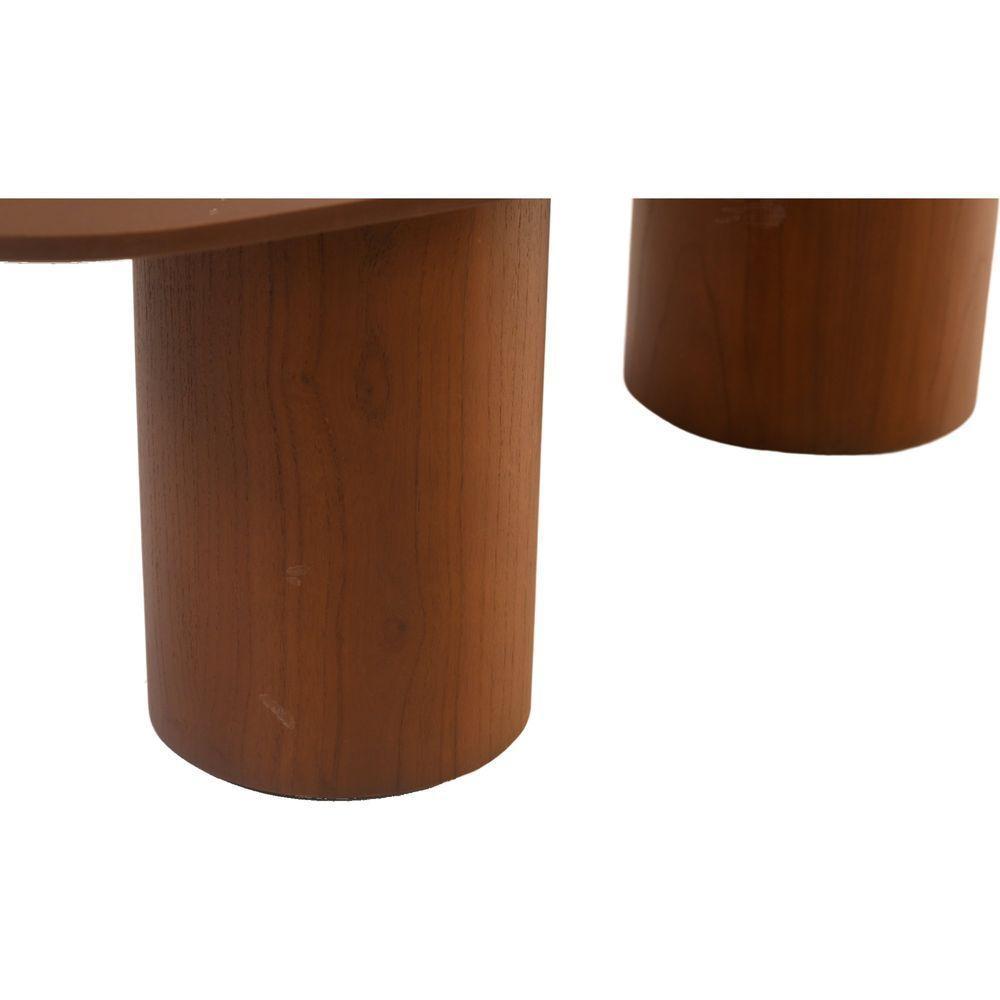 Mesa De Centro Imperial 1.22m Com Base Redonda Castanho - 9