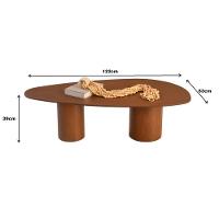 Mesa De Centro Imperial 1.22m Com Base Redonda Castanho - 3