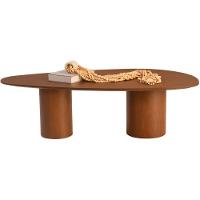 Mesa De Centro Imperial 1.22m Com Base Redonda Castanho