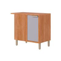 Gabinete De Cozinha Modulado Balcão C- Tampo Eloise Nicho De Canto C- 1 Porta 92cm Cinamomo-platina - Mgm - 1
