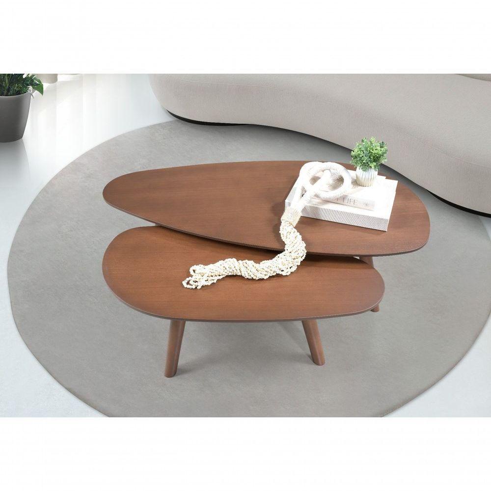 Mesa De Centro Imperial 0.92m Com Tripé Castanho - 1