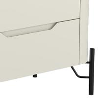 Mesa De Cabeceira Orgânica 2 Gavetas Pés Industrial Preto Bliss I03 Luna - Lyam Decor