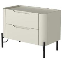 Mesa De Cabeceira Orgânica 2 Gavetas Pés Industrial Preto Bliss I03 Luna - Lyam Decor - 6