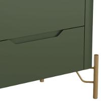 Mesa De Cabeceira Orgânica 2 Gavetas Pés Industrial Dourado Bliss I03 Musgo - Lyam Decor - 5